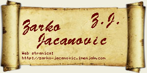 Žarko Jacanović vizit kartica